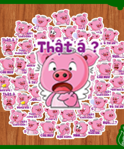 Sticker Hình Dán Heo Hồng Daisy Dễ Thương